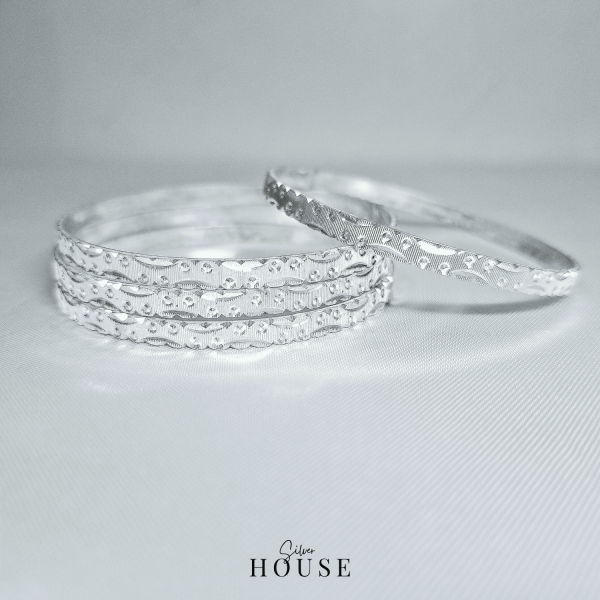 Sterling Silver Bangles - Dviti by Silver House, Kangan