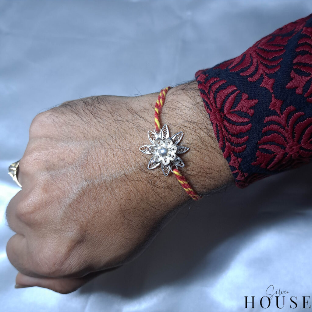 Sterling Silver Rakhi Bracelet for rakshabandhan by silver house