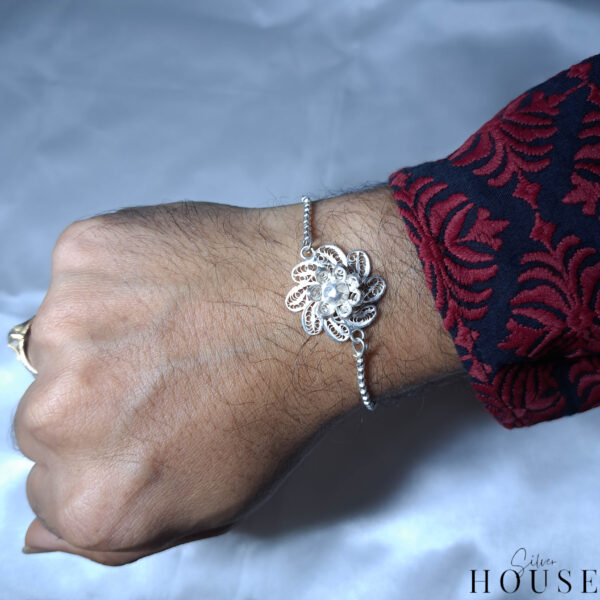 Sterling Silver Rakhi bracelet for rakshabandhan by silver house