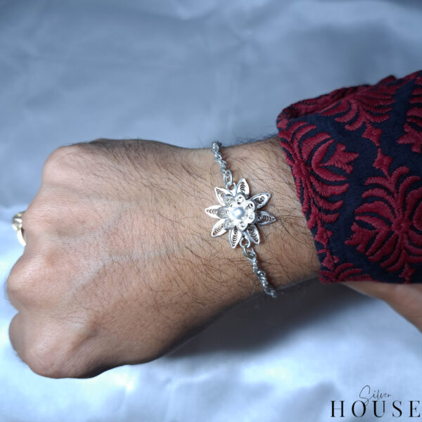 Sterling Silver Rakhi Bracelet for rakshabandhan by silver house