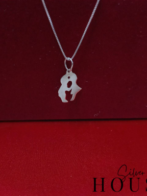 Silver cute couple pendant, silver necklace for valentine's day