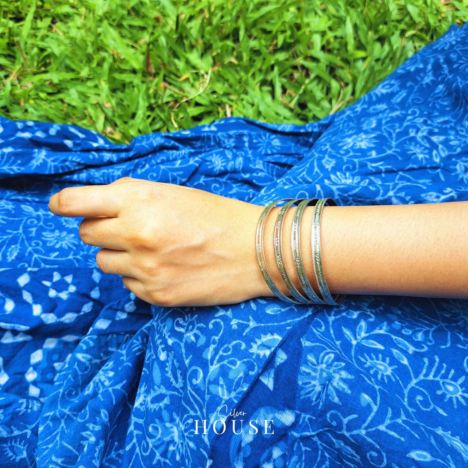 Sterling Silver Bangles - Anika by Silver House, Kangan