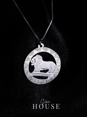Silver Leo Zodiac Sign Pendant