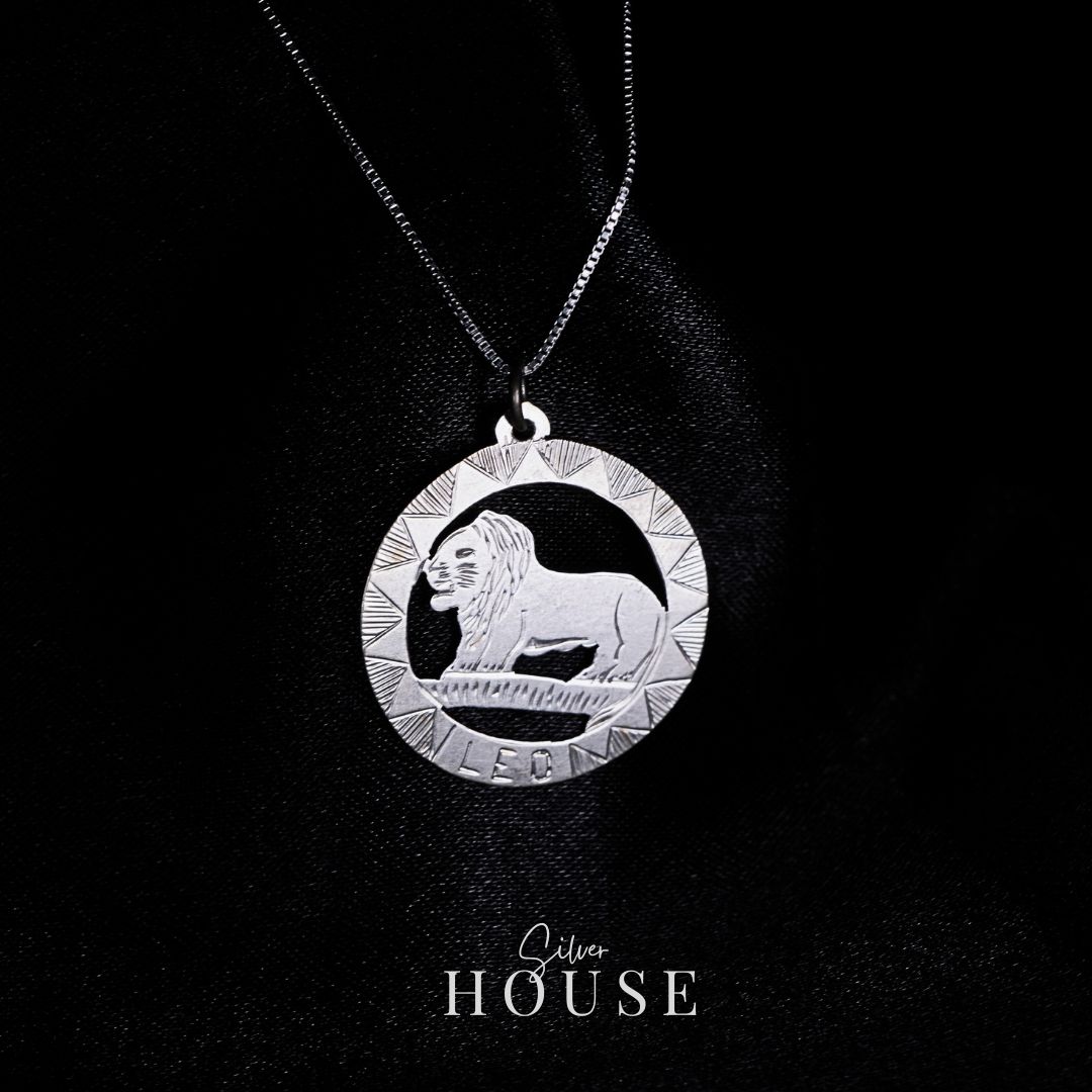 Silver Leo Zodiac Sign Pendant