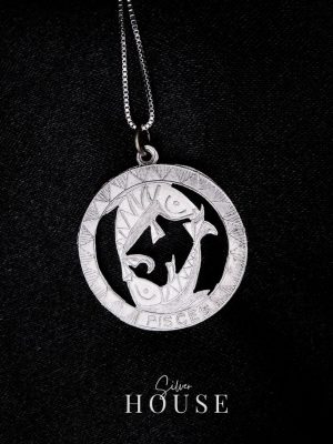 Silver Pisces Zodiac Sign Pendant