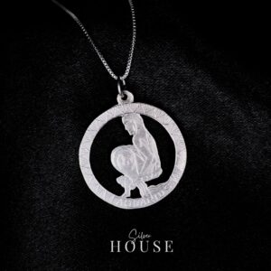 Silver Aquarius Zodiac Sign Pendant