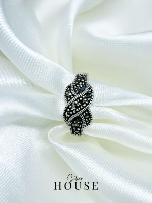 Infinity Oxidized Silver Ring