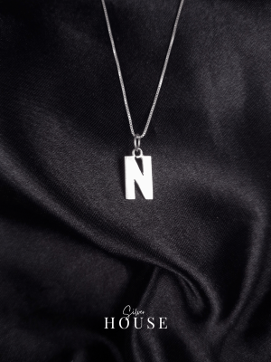 N Silver Alphabet Pendant