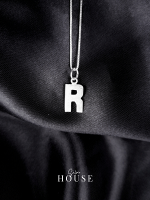 R Silver Alphabet Pendant