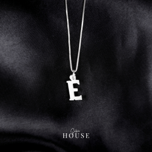 E Silver Alphabet Pendant Minimal