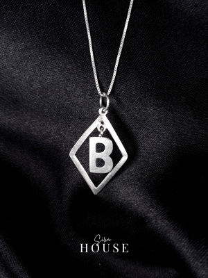 B Alphabet Silver Pendant