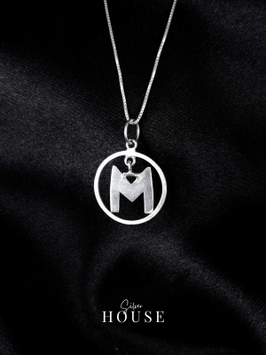 M Silver Alphabet Pendant