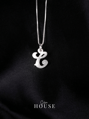 C Silver Alphabet Pendant cursive