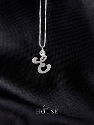 E Silver Alphabet Pendant