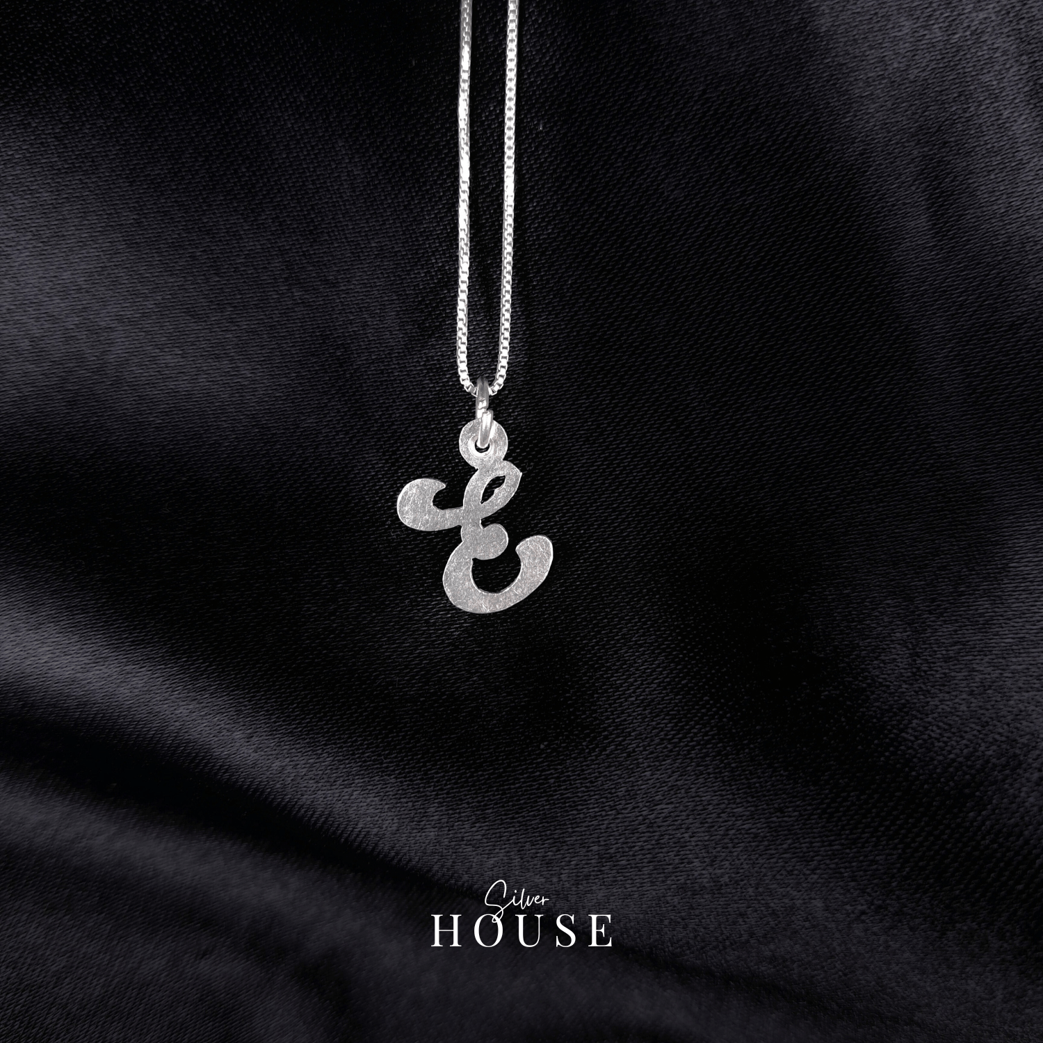 E Silver Alphabet Pendant