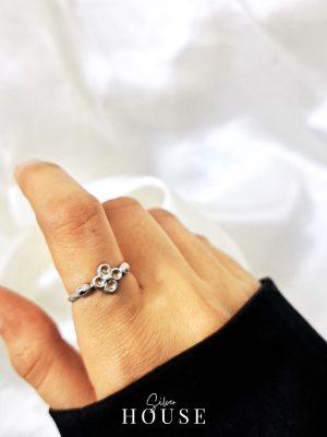 Floral Sterling Silver Ring by Silver House