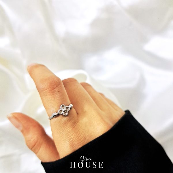 Floral Sterling Silver Ring by Silver House