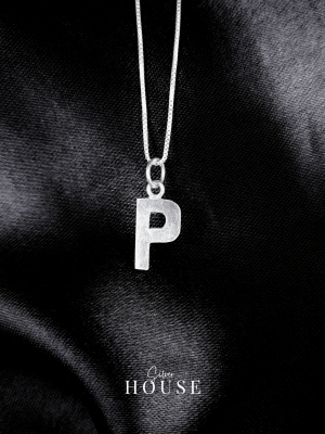 P Silver Alphabet Pendant