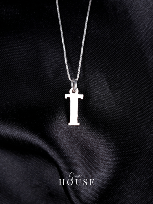 T Silver Alphabet Pendant