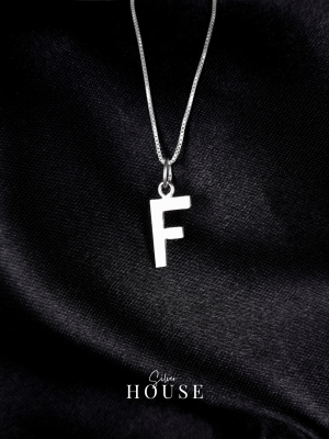 F Alphabet Sterling Silver Pendant with Sterling Silver Chain