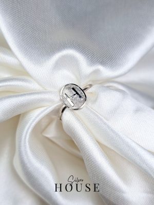 H alphabet Silver Ring