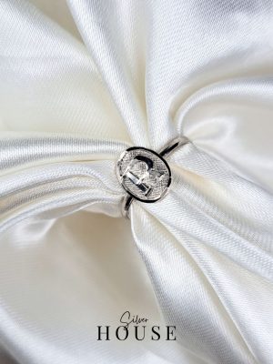 R Alphabet Silver Ring