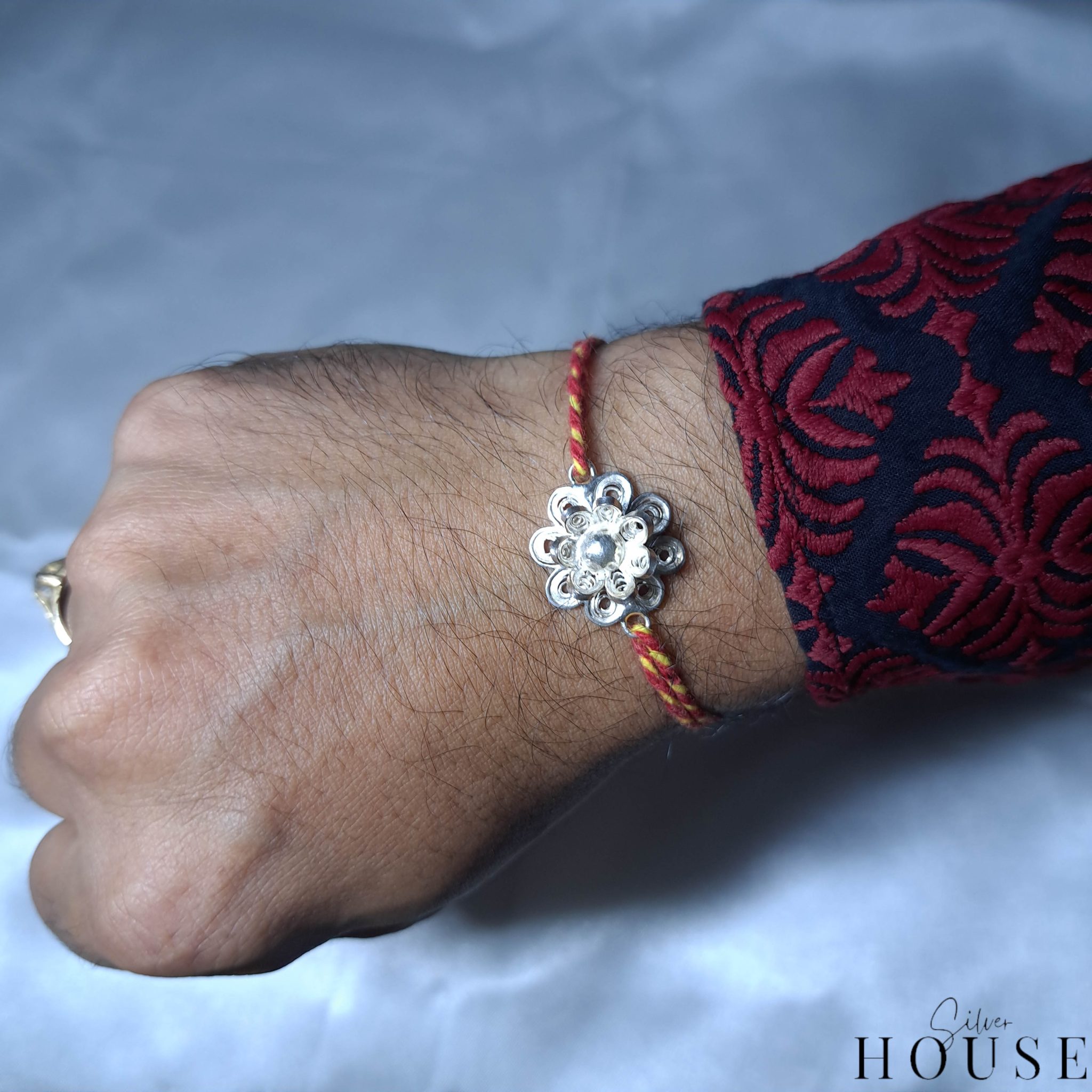 Marigold Silver Rakhi for Rakshabandhan