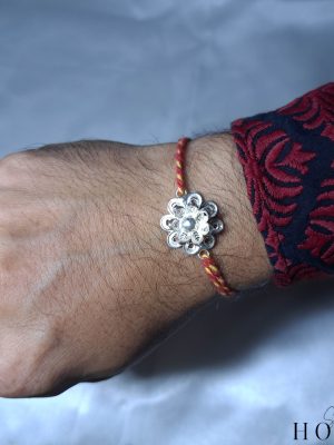 Marigold Silver Rakhi for Rakshabandhan