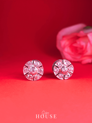 Freya Silver Diamond Stud Earrings