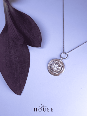 Silver Lakshmi Devi Feet Pendant with Silver Chain