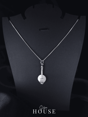 Silver Mandolin Pendant with silver Chain