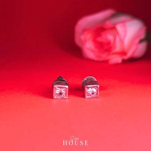 Aroha Silver Diamond Stud Earrings