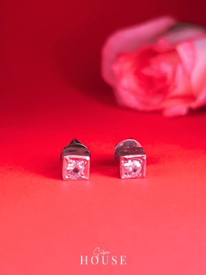Aroha Diamond Silver Stud Earrings