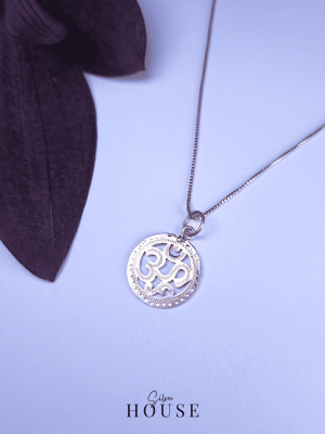 Silver Om pendant with Silver Chain