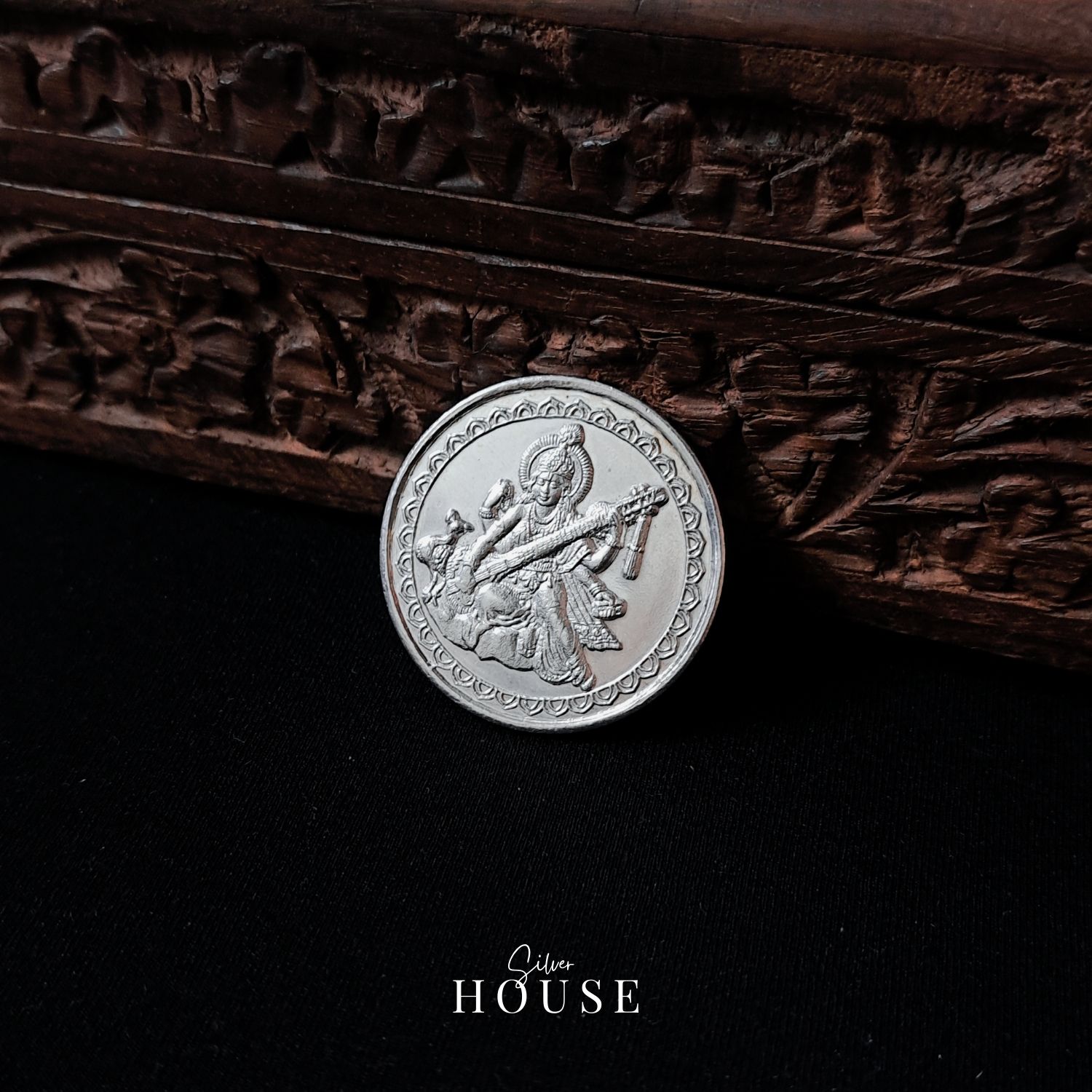 Saraswati Devi Silver Coin by Silver House