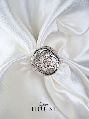 F Alphabet Silver Ring for Men