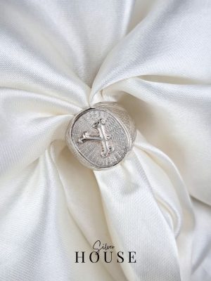 Y Alphabet Silver Ring
