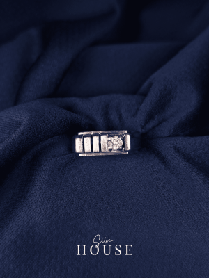 Adyah Silver Ring with Cz Diamonds for Men
