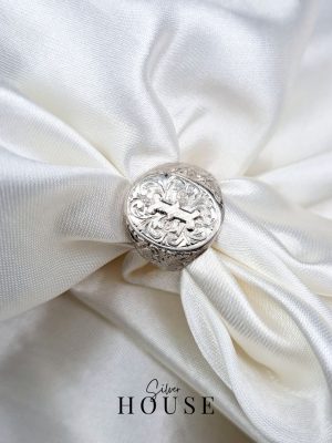 I alphabet Silver ring for Men