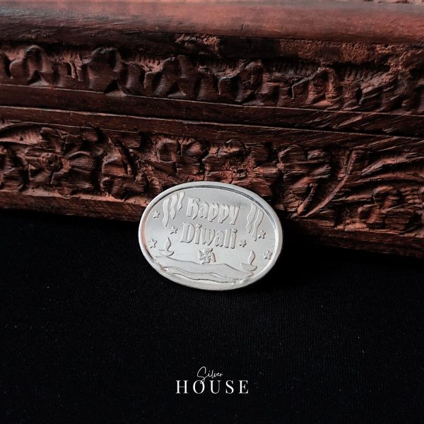 Happy Diwali Silver Coin by Silver House