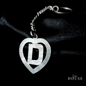 D Alphabet Silver Keychain