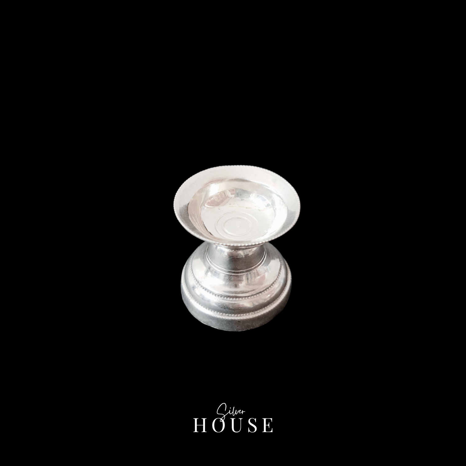 Round Silver Diya by Silver House