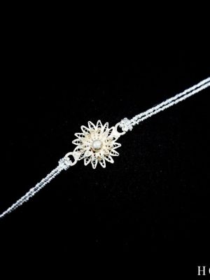 Sun Flower Sterling Silver Rakhi