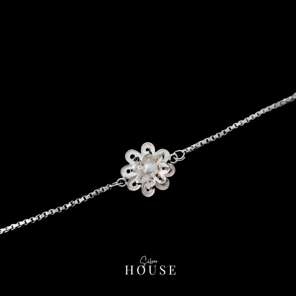 Marigold 925 Real Silver Rakhi Bracelet