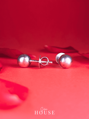 Silver Ball Stud Earrings by Silver House
