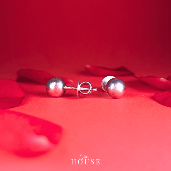 Silver Ball Stud Earrings by Silver House