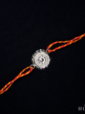 Circular Mandala Silver Rakhi
