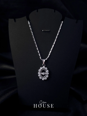 Annora Silver Diamond Pendant with Silver Chain by Silver House
