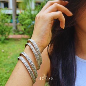 Niharo Sterling Silver Bangles for Women by Silver House