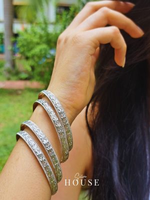 Niharo Sterling Silver Bangles for Women by Silver House